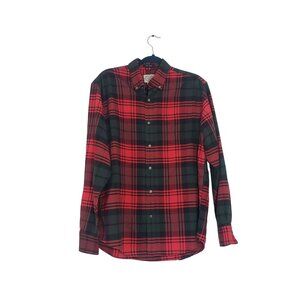 St Johns Bay Easy Care Mens Button Down Plaid Shirt Size M Casual Everyday Basic